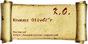 Knausz Olivér névjegykártya